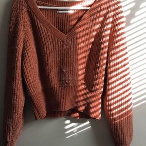 Urban Outfitters warm cozy pink knit sweater